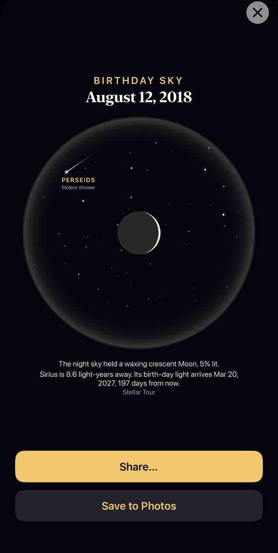 The sky on your birthday.
